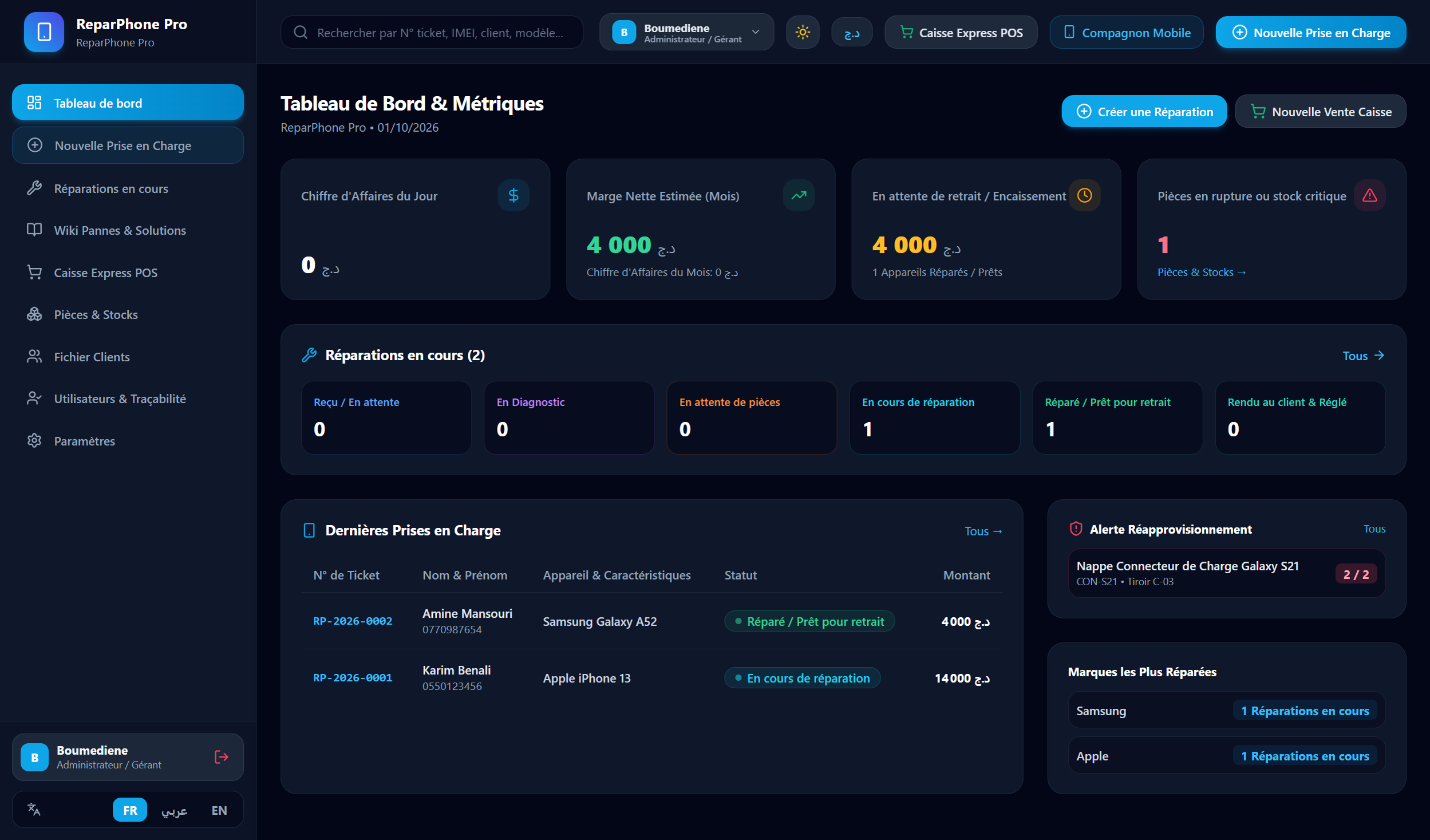 ReparPhone Pro Dashboard
